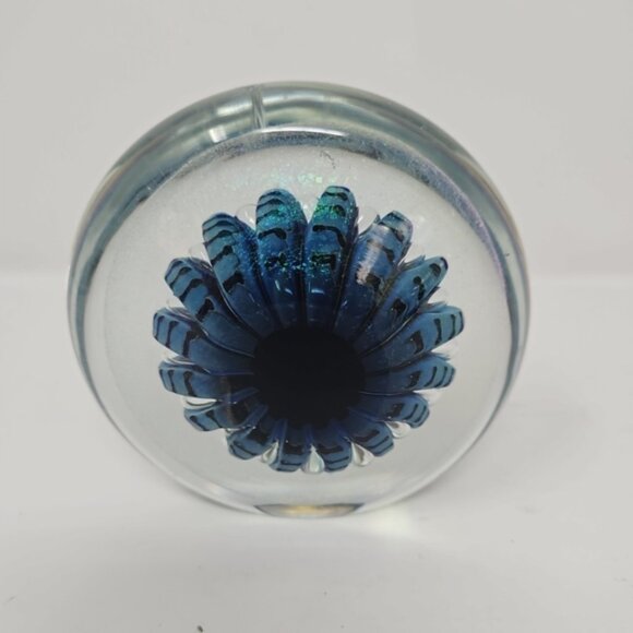 Vintage 1991 Robert Eickholt Studio Art Glass Paperweight DNA Anemone Signed 4" - Picture 2 of 4